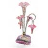Image 2 : Stunning Opalescent Cranberry Epergne With Hanging Baskets
