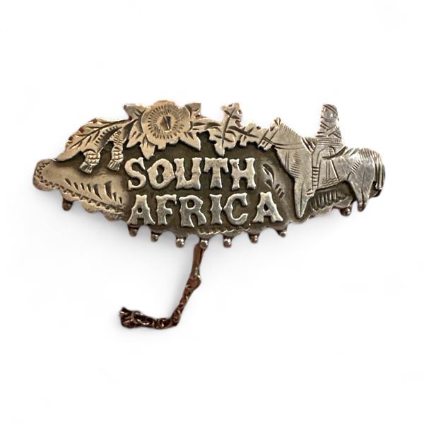 Antique Sterling Silver South Africa Pin Circa 1901 Lion Stamped