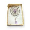 Image 1 : Vintage Amethyst Filigree Pendant On 14Kt Gold Chain