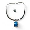 Image 1 : 925 Silver And Turquoise Ring + Necklace