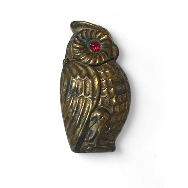 Circa 1850 Brass Owl Match Safe/Striker