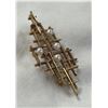 Image 1 : Vintage 10K Gold Pearl Modernist Brooch 5.7G