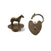 Image 1 : 9Ct Gold Heart Lock & 9Ct Gold Lid With Horse 6.2G Combined Weight
