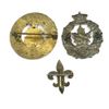 Image 2 : 3 Vintage Pinbacks: Sterling Fleurs De Lis, Enamel Shield, Rifle Badge