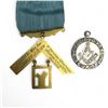 Image 2 : 10Kt Gold Masonic Pythagorean Medal + Victorian Sterling Silver Medal