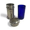 Image 2 : Antique Sterling Silver Salt Shaker With Cobalt Blue Glass Insert