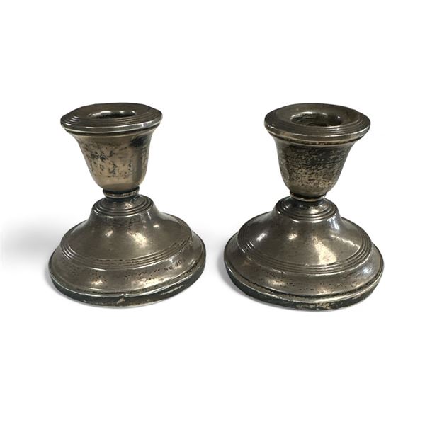 2Pcs Of Vintage Weighted Sterling Silver Candle Holders