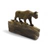 Image 2 : Hand Carved Wooden Mountain Lion On Edge "Jasper"