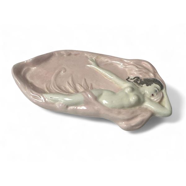 Vintage Porcelain Nude Woman Scene Small Dish