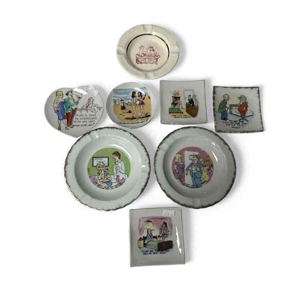 7 Assorted Vintage Dishes (3 Are Ashtrays)