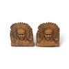 Image 1 : Pair Of Vintage Carved Wooden Native Chief Bookends