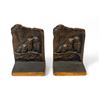 Image 1 : Pair Of Vintage Cast Metal Owl Theme Bookends