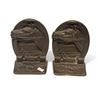 Image 1 : Pair Of Vintage Cast Metal Horse In Horseshoe Bookends