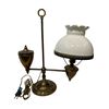 Image 1 : Vintage Brass Table Lamp With Milk Glass Shade