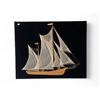 Image 1 : Vintage 3D Sail Ship Art On Velvet Canvas Board