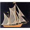 Image 2 : Vintage 3D Sail Ship Art On Velvet Canvas Board