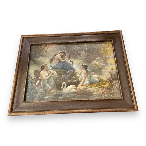 Framed Vintage Hans Zatzka Print