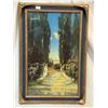 Image 1 : Framed Art Deco R. Atkinson Fox Print "Steps Leading To Pond"