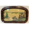 Image 1 : Vintage Framed Convex Glass Cariboo Scene By The Water Print
