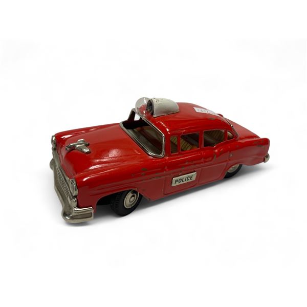 Vintage Linemar Tin Battery Remote Control Ford Police Toy Car
