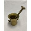 Image 2 : Vintage Brass Pedestal And Mortar