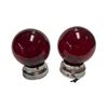 Image 1 : Pair Of Vintage Red Glass Globe Light Fixtures