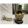 Image 2 : 4Pcs Of Vintage Collectibles: Candle Stick Holders, Table Lamp, Art