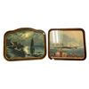 Image 1 : 2 Vintage Framed Prints: Night Harbour Scene & Arrival Of Ss Britania