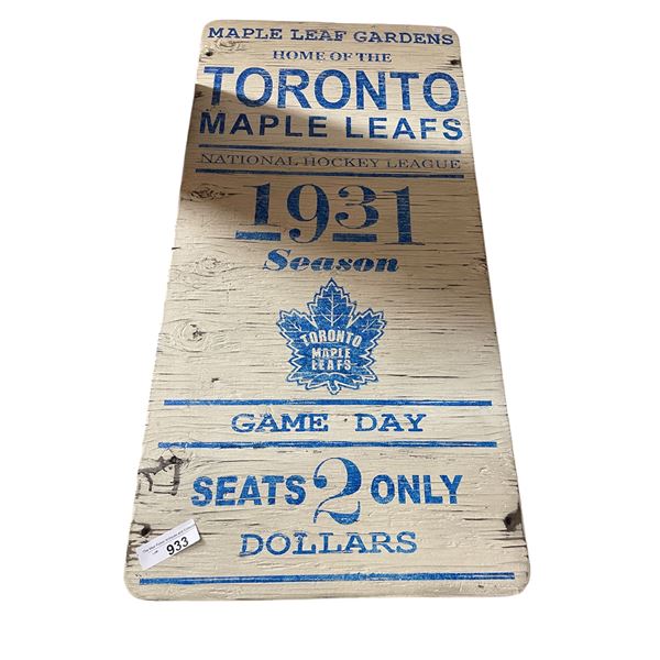 Hand Made Toronto Maple Leaf'S Wooden Sign