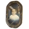 Image 1 : Framed Vintage Slightly Convex Glass Portrait Of A Baby
