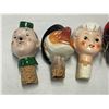 Image 2 : 8 Vintage Painted Porelain Bottle Stoppers