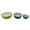 Image 1 : 3 Vintage Assorted Sized Pyrex Mixing Bowls: Yellow, Green, Blue