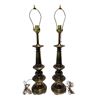 Image 1 : Pair Of Vintage Underwriters Laboratory Brass Table Lamps