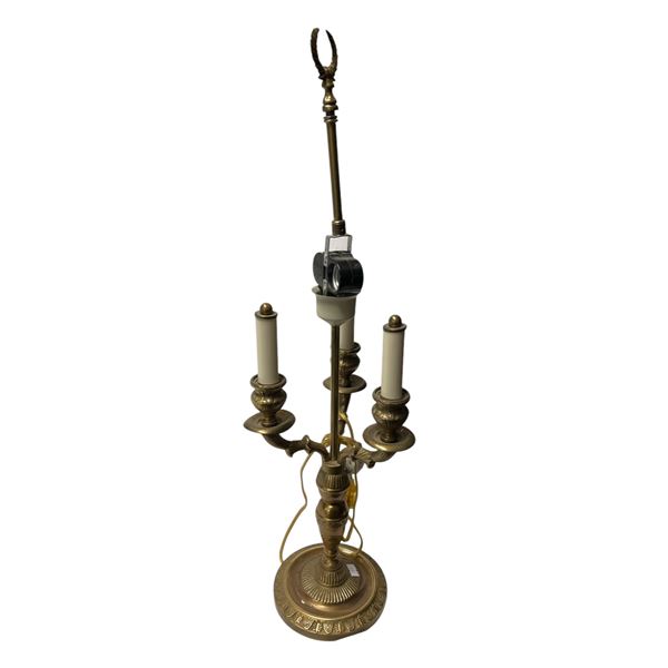 Vintage 2 Bulb Torchiere Brass Table Lamp