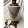 Image 2 : Vintage Hand Painted Floral Themed Table Lamp