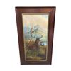 Image 1 : Vintage Framed Original Oil On Canvas Painting Of A Caribbo