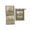Image 1 : 3 Vintage Tapestry Wall Hangers: 2 Framed