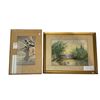 Image 1 : 2 Framed Vintage Art Pieces: Japanese Print And Original Watercolour