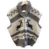 Image 1 : Cowichan Hand Made 100% Wool Deer Motif Vest