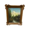 Image 1 : Vintage Original Oil On Board Painting Of Nature Mountain Scene
