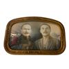 Image 1 : Vintage Portrait Print Of 2 Men In Convex Glass Frame