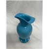 Image 2 : Vintage Handmade Jack In The Pulpit Floral Themed Blue Vase