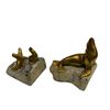 Image 1 : Vintage Bronze Plated Seal Bookends By Mcclelland Barclay