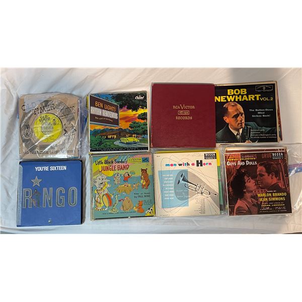Assorted 45S Records: Bob Newhart, Ben Lights, & More