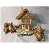 Image 1 : 4 Vintage Pendelfin Items: 3 Bunnies & Cobble Cottage