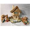 Image 2 : 4 Vintage Pendelfin Items: 3 Bunnies & Cobble Cottage