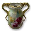 Image 1 : Vintage Hand Painted Nippon Double Handle Floral Vase