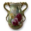 Image 2 : Vintage Hand Painted Nippon Double Handle Floral Vase