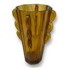 Image 1 : Art Deco Sowerby Amber Pressed Glass Octagonal Vase
