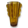 Image 2 : Art Deco Sowerby Amber Pressed Glass Octagonal Vase